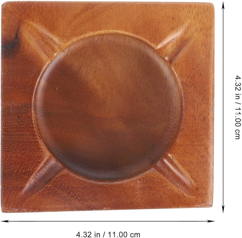 منفضة سجائر خشبية قديمة كبيرة محمولة، صينية رماد السيجار، زينة ديكور لغرفة المعيشة والمكتب - Image 2